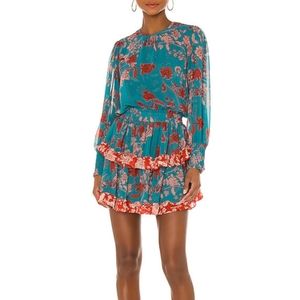 MISA Los Angeles Camila Floral Print Tiered Mini Dress